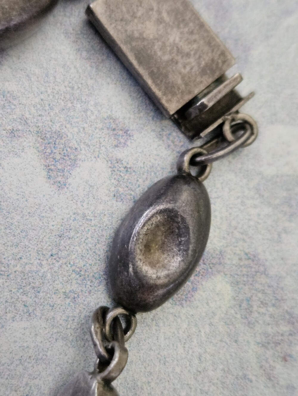 Vintage Taxco Sterling Silver Jade Neckace - Picture 6 of 10